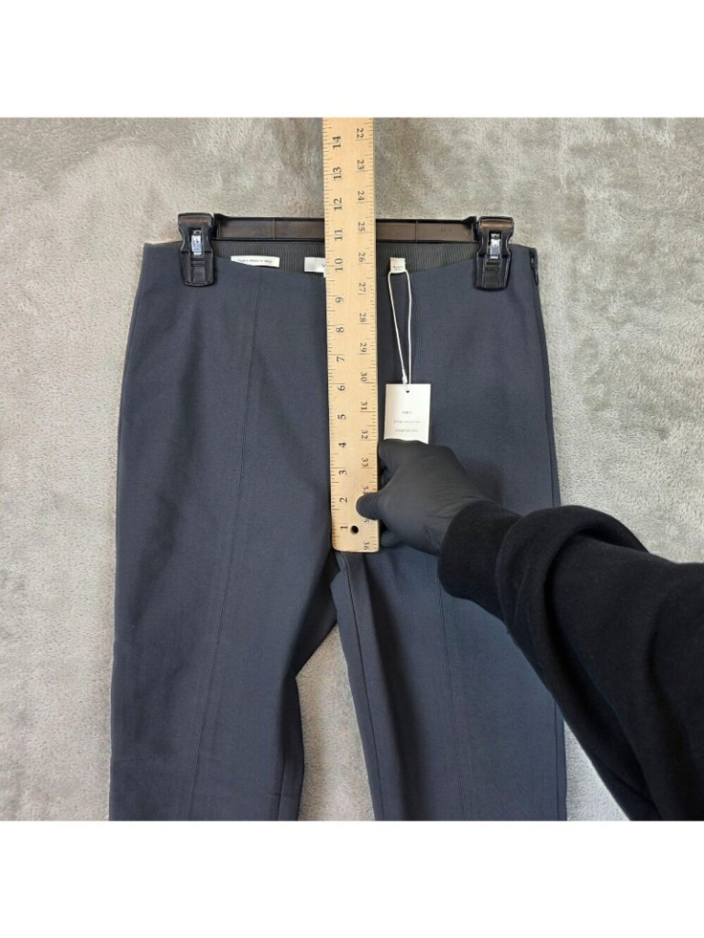 Vince Bobbi Pants Womens M Gray Knit Slim Ankle Side Zip Stretch Work Office - Picture 8 of 13